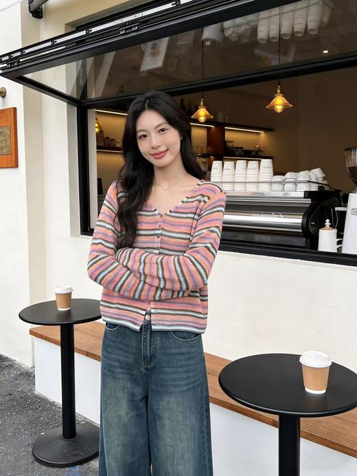 418良粉节|2026 活动爆款 羊毛衫！春薄款！品牌促➡️【自营】衣周期格亿（5.5%绵羊毛）6602针织镂空羊毛混纺针织上衣-喜出 商品图6