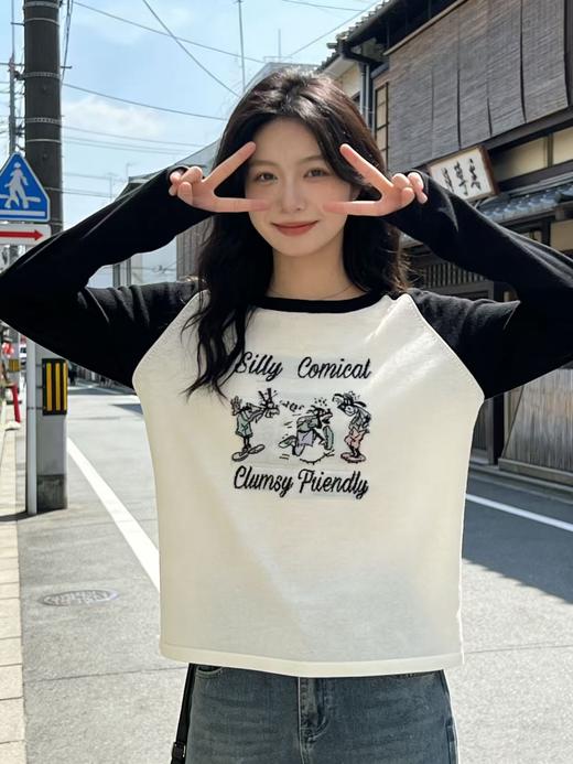 享8折优惠|五一大促羊毛衫！春薄款！品牌促➡️【自营】衣周期格亿（5.5%绵羊毛）6610卡通拼色针织宽松上衣-喜出 商品图4