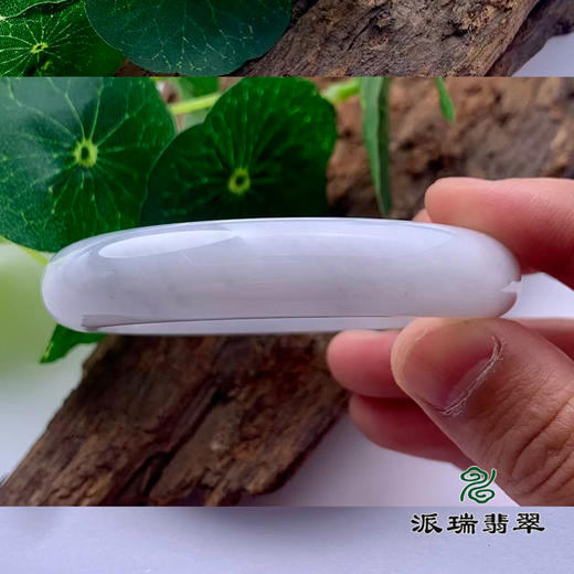 派瑞翡翠 翡翠手镯 糯种 白色 商品图2