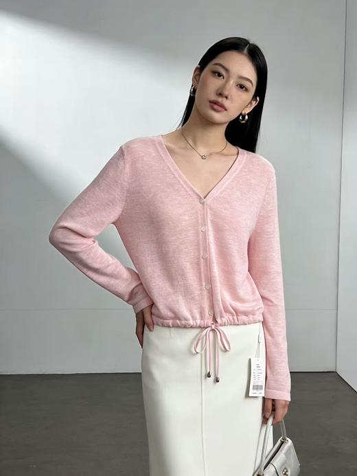 品牌促➡️薄款【自营】衣周期丹丹0017花纱薄款下摆可抽绳针织上衣-喜出 商品图2