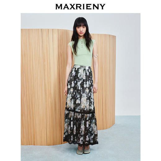 玛克门店发货：MAXRIENY繁花半裙优雅浪漫波嬉风蕾丝裙(货号:MC86SK017) 商品图1