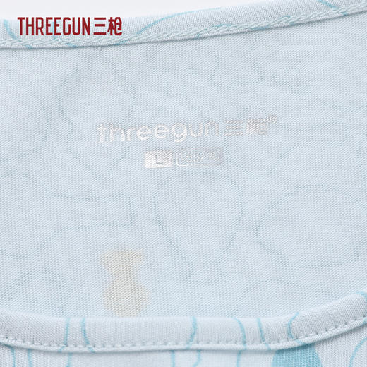 Threegun三枪 水柔棉印花圆领短袖女家居裙-T70024A01 商品图9