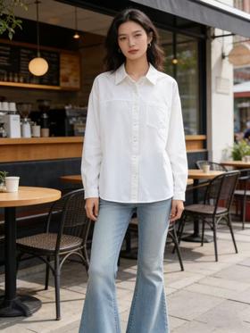418良粉节|2026 活动爆款 品牌促【自营】衣周期 6003韩版100%棉宽松百搭纯色衬衫上衣-喜出