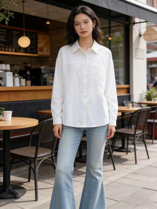 418良粉节|2026 活动爆款 品牌促【自营】衣周期 6003韩版100%棉宽松百搭纯色衬衫上衣-喜出 商品图0