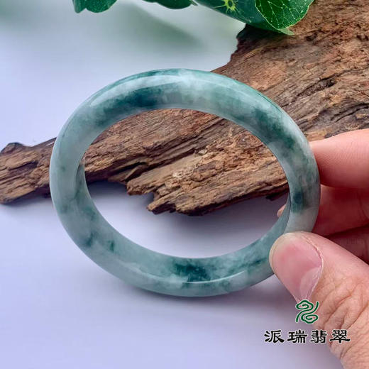 派瑞翡翠 翡翠手镯 糯种 飘花 商品图1