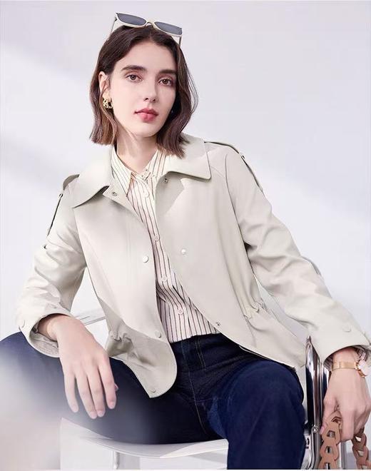 活动爆款【自营】衣周期～T03短款可收腰风衣外套-喜出 商品图0