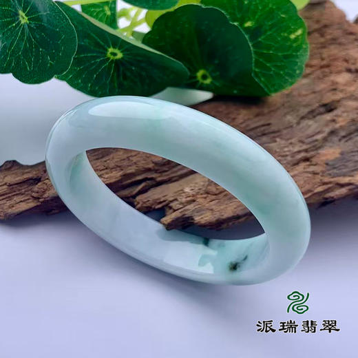 派瑞翡翠 翡翠手镯 糯种 飘花 商品图0