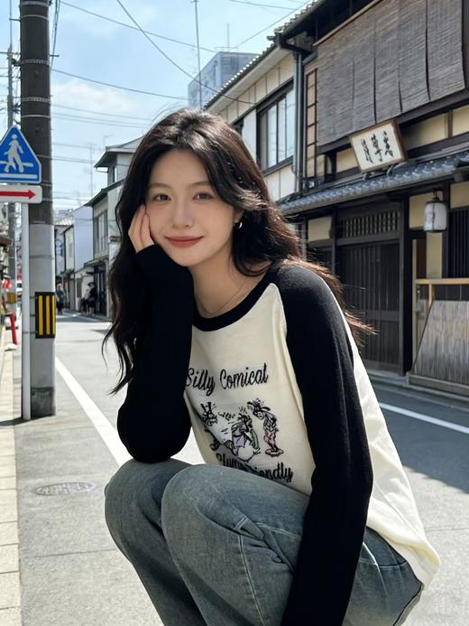 享8折优惠|五一大促羊毛衫！春薄款！品牌促➡️【自营】衣周期格亿（5.5%绵羊毛）6610卡通拼色针织宽松上衣-喜出 商品图6