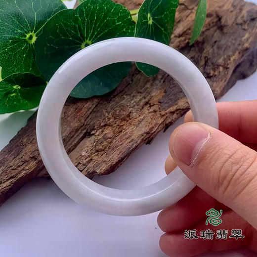 派瑞翡翠 翡翠手镯 糯种 白色 商品图3