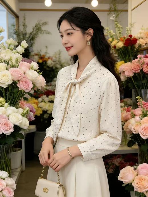 活动爆款【自营】衣周期～3515波点打结衬衫上衣小衫-喜出 商品图2