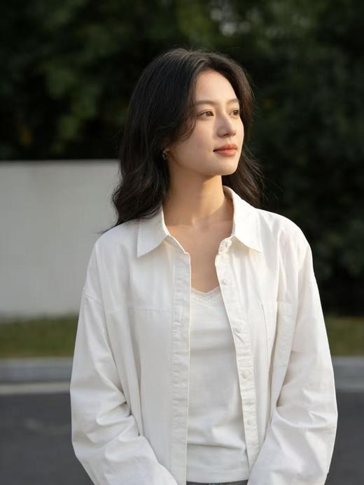 418良粉节|2026 活动爆款 品牌促【自营】衣周期 6003韩版100%棉宽松百搭纯色衬衫上衣-喜出 商品图1