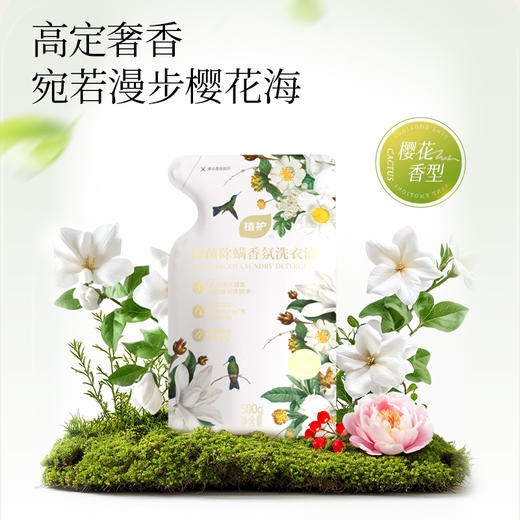 植护 除菌除螨香氛洗衣液（樱花香型） 500g×1袋 商品图2