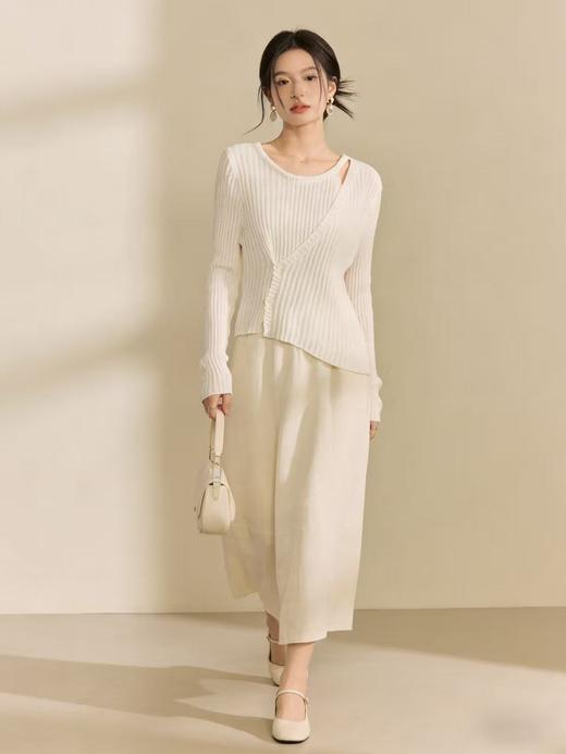 418良粉节|2026 活动爆款 品牌促➡️薄款【自营】衣周期8566镂空不规则设计感针织上衣-喜出 商品图3