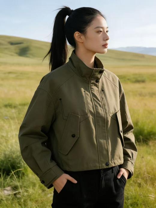 418良粉节|2026 活动爆款【自营】衣周期～T22设计感明线休闲可抽绳下摆风衣外套-喜出 商品图3