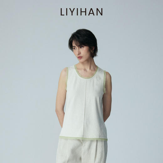 LIYIHAN 2026夏季通勤新款女灰色背心真丝吊带百搭舒适小众设计感 商品图1