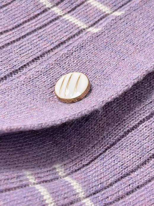 418良粉节|2026 活动爆款 品牌促➡️春薄款羊毛衫【自营】衣周期格亿（30%羊毛）6908 V领针织条纹花纱羊毛开衫-喜出 商品图4