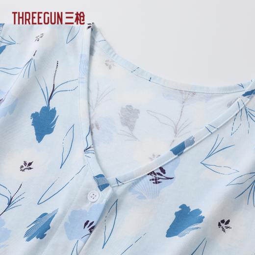 Threegun三枪 水柔棉印花V领开襟无袖女衫-T80048A01 商品图7