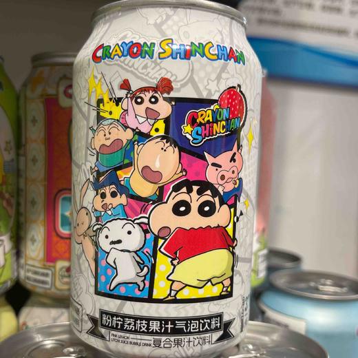 蜡笔小新粉柠荔枝果汁气泡饮料330ml 商品图3