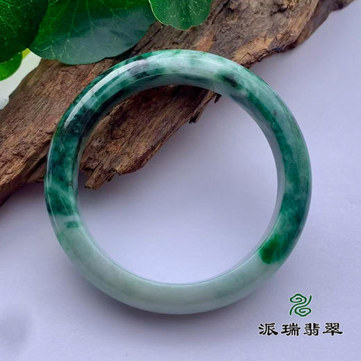 派瑞翡翠 翡翠手镯 糯种 飘花 商品图1