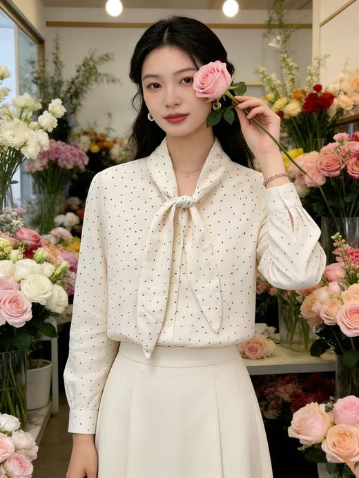 活动爆款【自营】衣周期～3515波点打结衬衫上衣小衫-喜出 商品图3