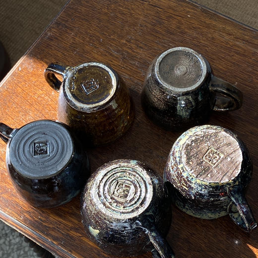 【苏州】日本中古粗陶茶杯 带签章 X1526 商品图3