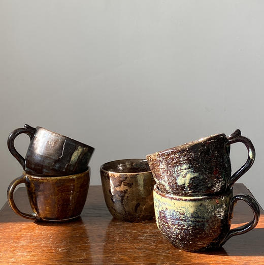 【苏州】日本中古粗陶茶杯 带签章 X1526 商品图0