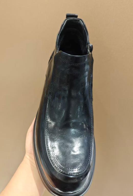 【牛皮革】西村名物2025年秋季新款舒适绒底一脚蹬中筒休闲男鞋X15DU40181 商品图3