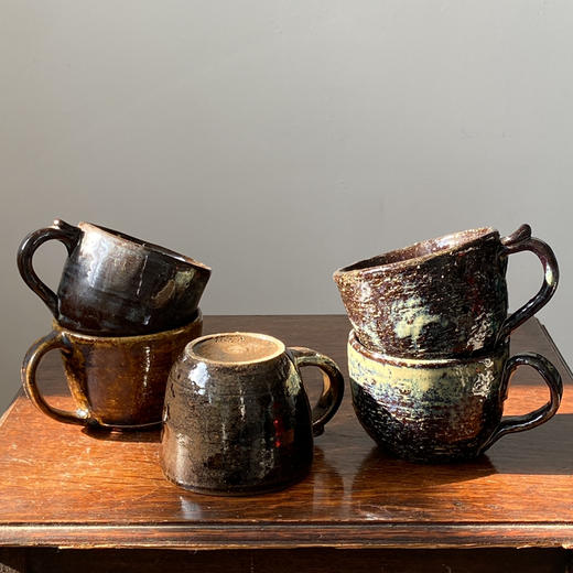 【苏州】日本中古粗陶茶杯 带签章 X1526 商品图1