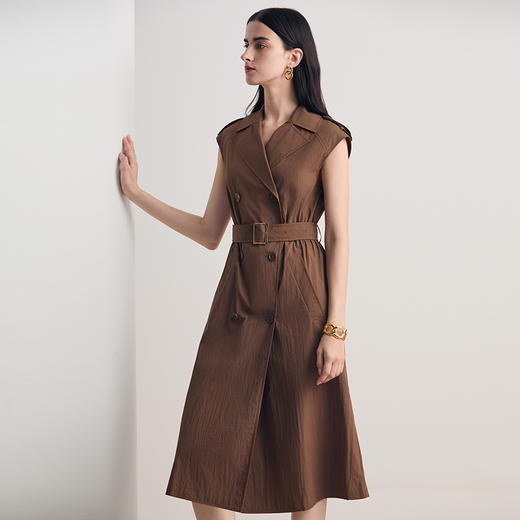 EITIE爱特爱2026夏季新款气质优雅通勤简约干练西装领收腰连衣裙8607319 商品图2