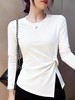 【自营】~王炸爆款 超舒服！2026扭结不规则收腰T恤长袖打结设计感上衣0 3663-喜出 商品缩略图0
