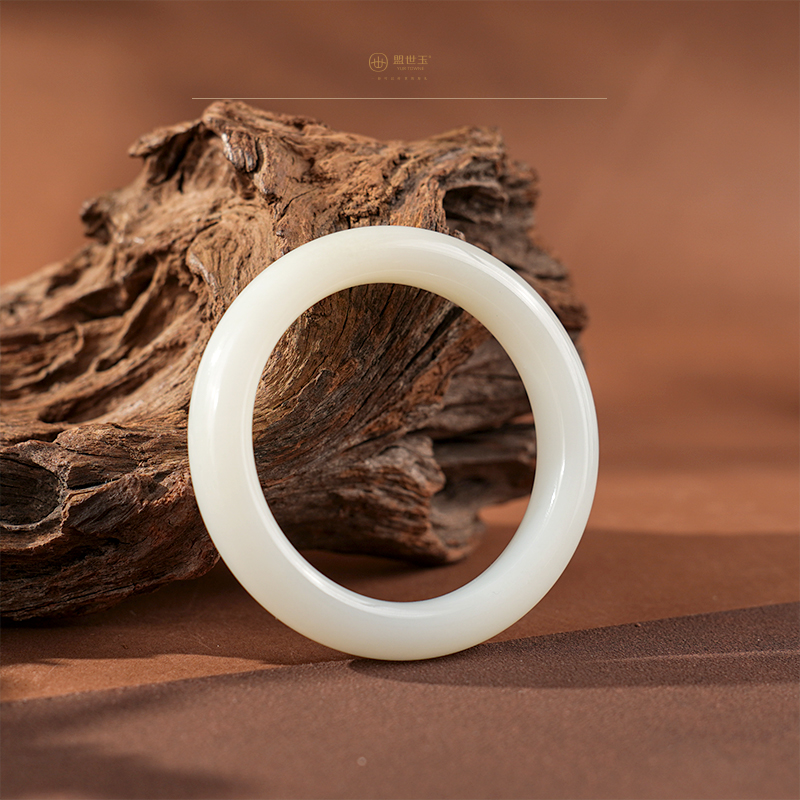 【泫琅】羊脂白玉手镯（圈口55.6）