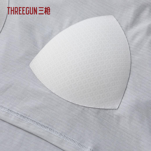 Threegun三枪 水柔棉印花V领开襟短袖女衫-T80032A01 商品图6