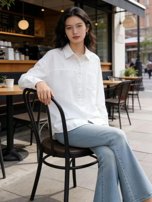 418良粉节|2026 活动爆款 品牌促【自营】衣周期 6003韩版100%棉宽松百搭纯色衬衫上衣-喜出 商品图4