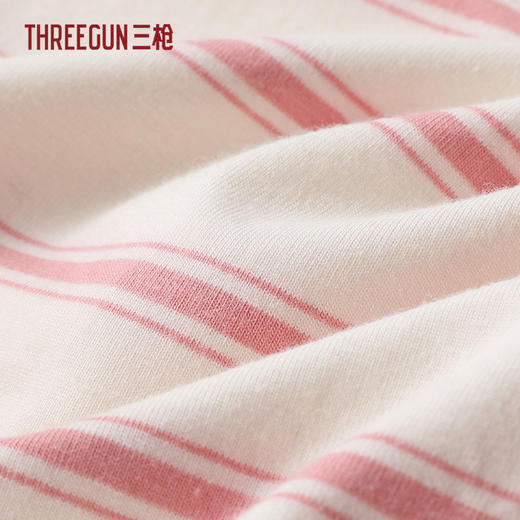 Threegun三枪 彩条冰泉棉短袖女家居裙-T70023A01 商品图6