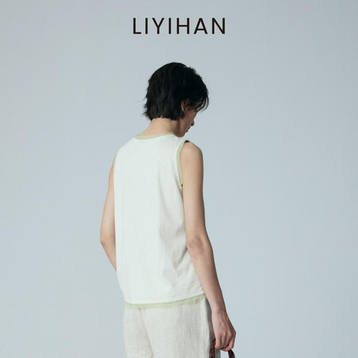 LIYIHAN 2026夏季通勤新款女灰色背心真丝吊带百搭舒适小众设计感 商品图4