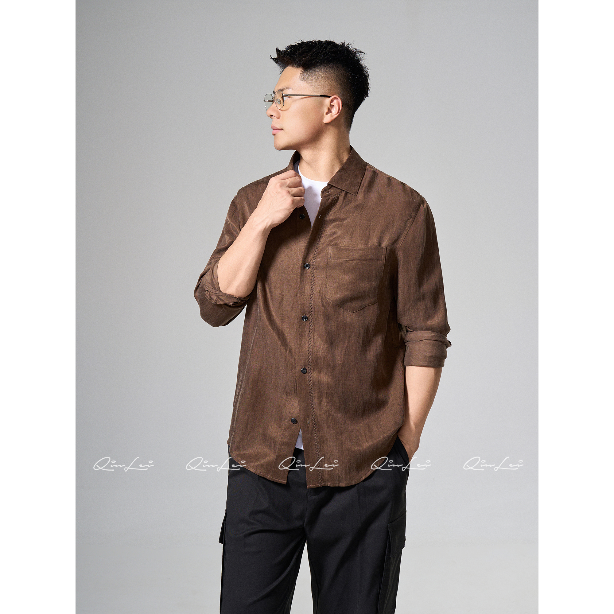 男装「N.cool」亚麻定纺四季凉感肌理衬衫LL-WCS3051 O3商品图2