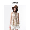 VIMAGE纬漫纪度假风挂脖露肩显瘦无袖印花上衣2026夏季新款V2513221 商品缩略图4