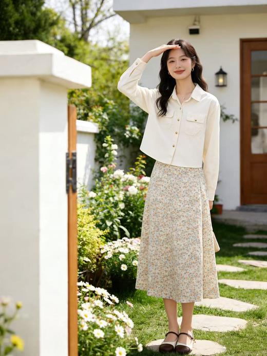 品牌促【自营】衣周期 6560 韩版100%棉金色扣宽松版衬衫上衣-喜出 商品图4