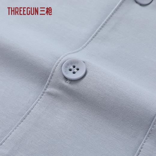 Threegun三枪 冰泉棉翻领开襟短袖长裤男家居套-T80138D02 商品图10