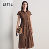 EITIE爱特爱时尚法式大气显瘦高腰短袖连衣裙2026夏新款8607320 商品缩略图0