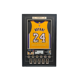 收藏系列 科比 湖人队24号黄色 退役16冠 亲笔签名球衣