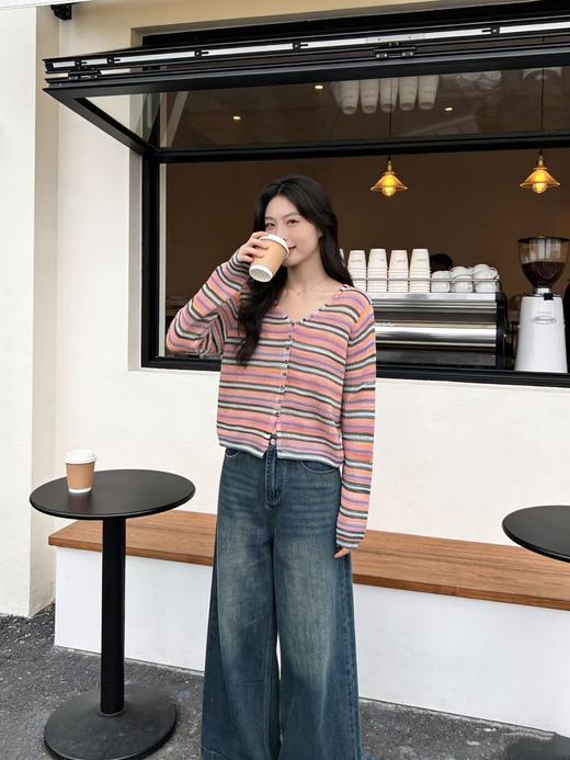 418良粉节|2026 活动爆款 羊毛衫！春薄款！品牌促➡️【自营】衣周期格亿（5.5%绵羊毛）6602针织镂空羊毛混纺针织上衣-喜出 商品图5