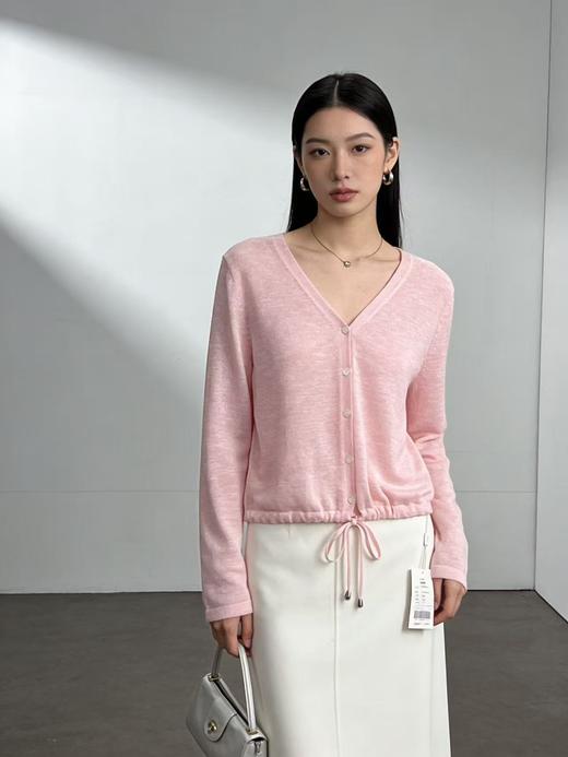 品牌促➡️薄款【自营】衣周期丹丹0017花纱薄款下摆可抽绳针织上衣-喜出 商品图0