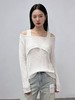 418良粉节|2026 活动爆款 品牌促➡️薄款【自营】衣周期8610一字肩假两件设计感镂空针织上衣-喜出 商品缩略图1