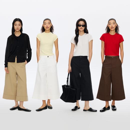 Oneup翻折阔腿九分西裤 商品图4