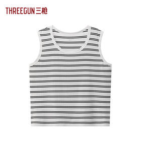 Threegun三枪 彩条罗纹宽松女背心-T30004A01