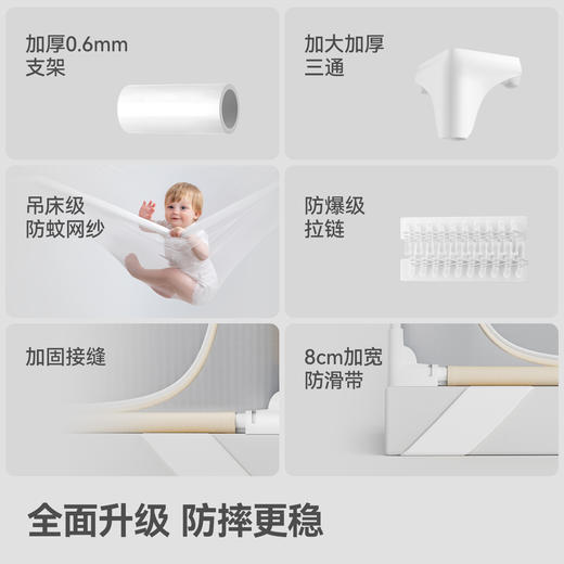 贝肽斯婴儿床防摔蚊帐儿童宝宝通用防蚊罩家用卧室成人三开门蚊帐 商品图4