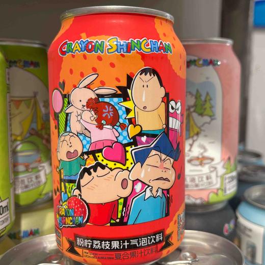 蜡笔小新粉柠荔枝果汁气泡饮料330ml 商品图2