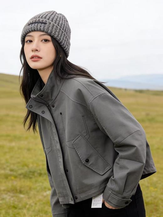 418良粉节|2026 活动爆款【自营】衣周期～T22设计感明线休闲可抽绳下摆风衣外套-喜出 商品图7