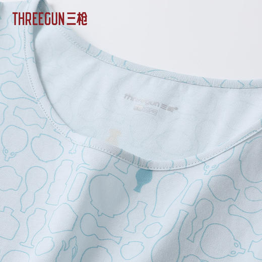 Threegun三枪 水柔棉印花圆领短袖女家居裙-T70024A01 商品图6